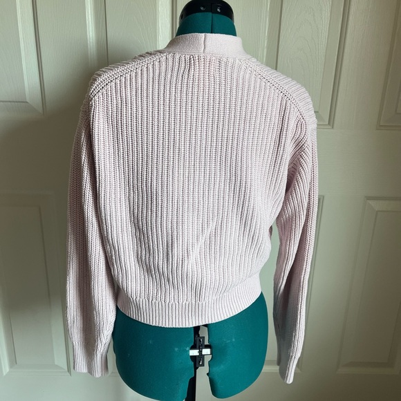 H&M Rib Knit Cardigan Light Pink, Size XS X-Small - Picture 3 of 12